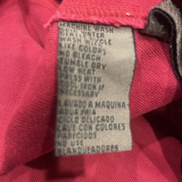 Vintage Jones Jeans Women's Red Denim Jacket Metal Buttons Leather Colla… - Picture 6 of 13